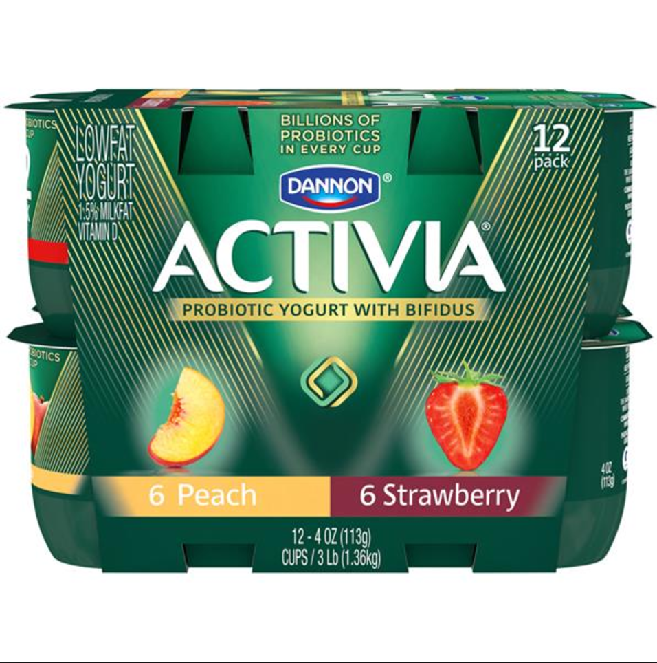 Dannon Activia Peachstrawberry Lowfat Yogurt 4 Oz 12 Count La Comprita 4576